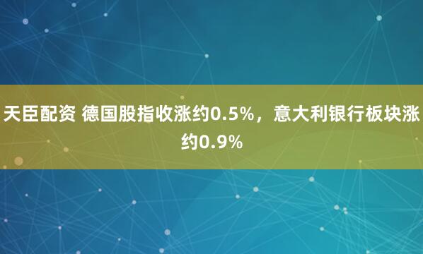 天臣配资 德国股指收涨约0.5%，意大利银行板块涨约0.9%