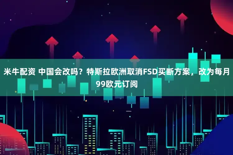 米牛配资 中国会改吗？特斯拉欧洲取消FSD买断方案，改为每月99欧元订阅